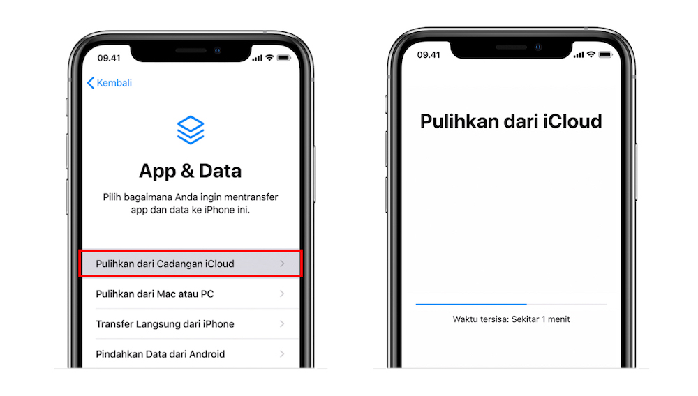 cara restore data iPhone lewat iCloud