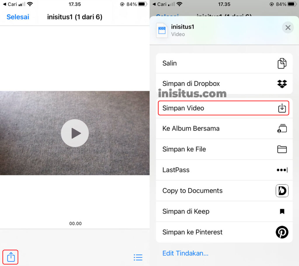 cara menyimpan video dari google drive ke galeri iphone