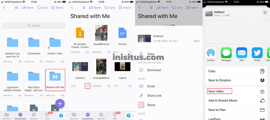 cara menyimpan video dari google drive ke galeri iphone langsung