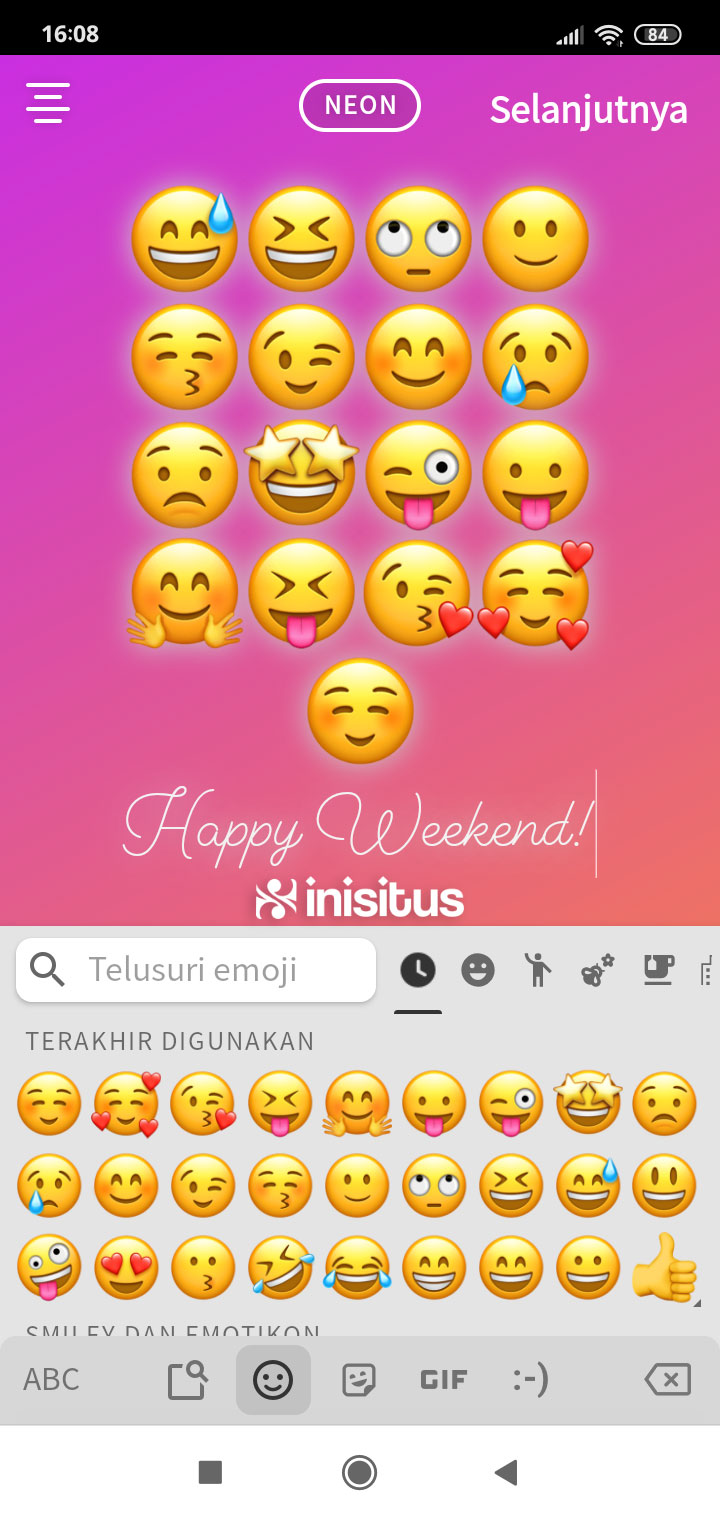 tampilan emoji iPhone di Instagram Story Android
