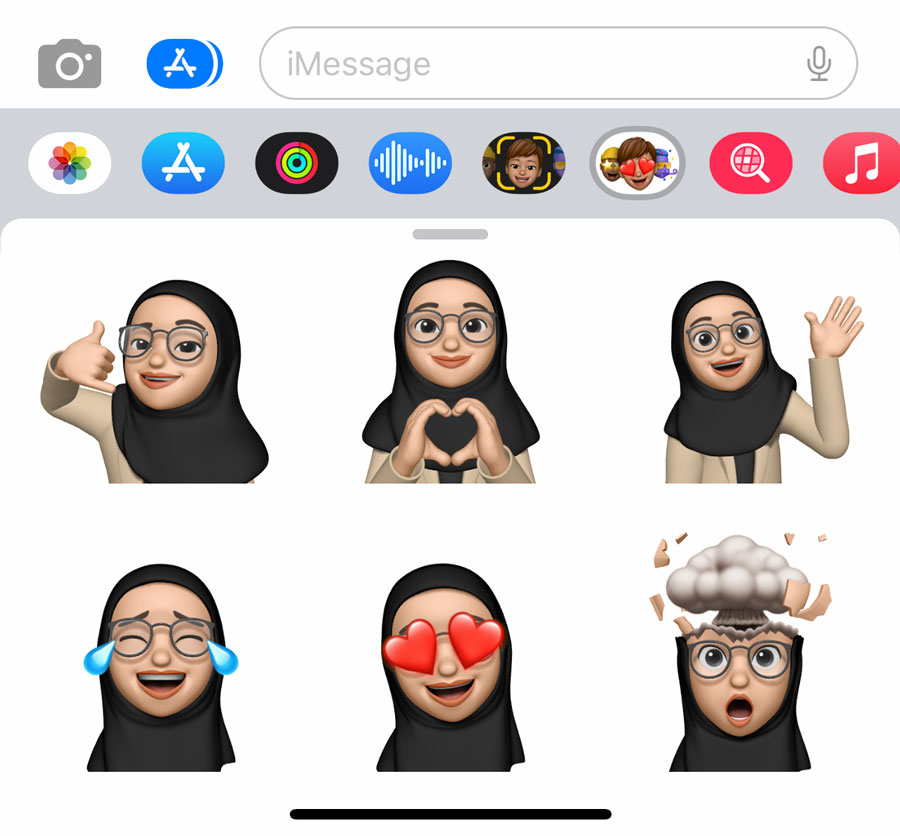 emoji iphone hijab hitam